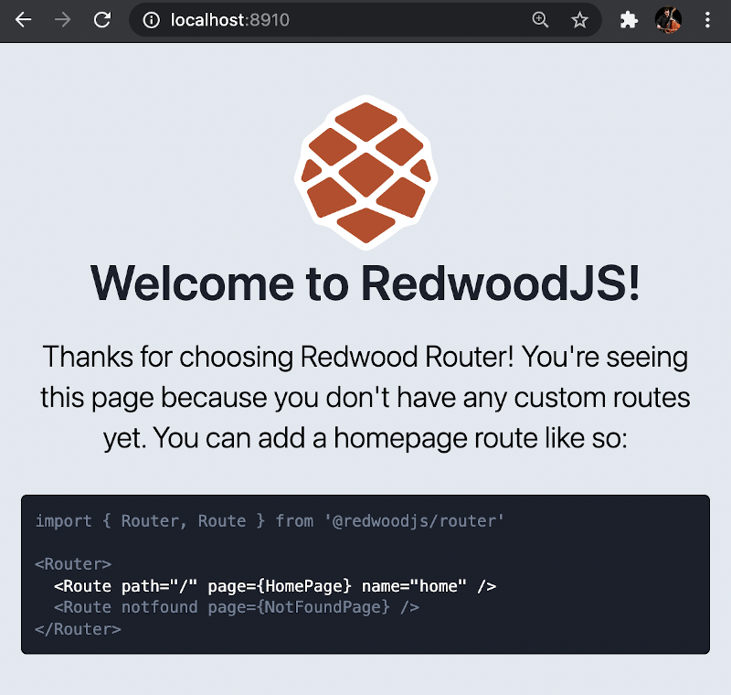 the default Redwood site